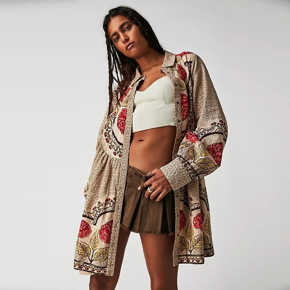 Free People Smell The Roses Mini Dress NWT - Picture 4 of 8